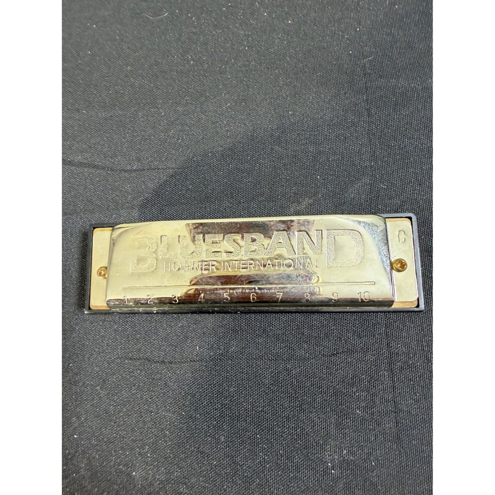 Hohner Bluesband Harmonica Key of C Silver Good 10 Hole Diatonic Mouth Organ